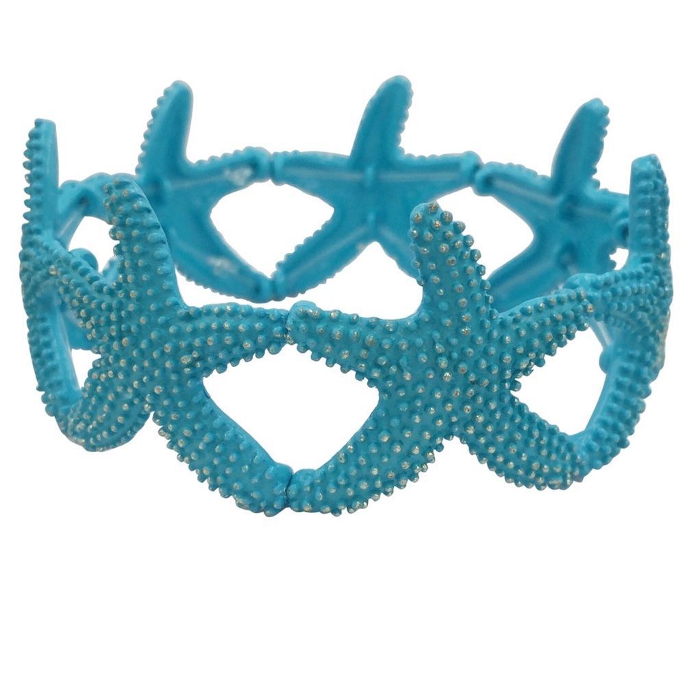 Blue Starfish Beach Theme Stretch Bracelet